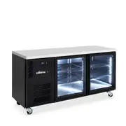 Williams Boronia - Two Door Black Colorbond Under Counter Display Refrigerator