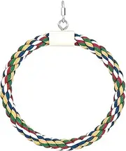 Bird Swing Perch Cotton Rope Ring Toy,Bird Rope Perch Circle Ring Stand Boredom Breaker Nest Swing Parrot Cotton Rope Chew Play Toy,Bird Rope Swing Toy for Cockatiels Canary Cockatoo(20cm)