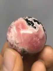 1.6oz Genuine Gem Quality Rhodochrosite Argentina Crystal Gemstone Sphere N3