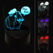 French Guinea Pig Oui Oui 3D Illusion LED Night Light Sign Nightstand Desk Lamp