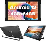 Android 12 Tablet, 10 inch Tablets, 2GB RAM 64GB ROM 512GB Expandable Storage Tablets PC, Quad Core Processor, WiFi, IPS + Touch Screen, Large Battery, Bluetooth, 8.0MP Camera, Google GMS (Black)