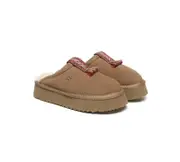 AUSTRALIAN SHEPHERD® UGG Slippers Sheepskin Wool Platform Tazzy Calla - Chestnut / AU Ladies 7 / AU Men 5 / EU 38