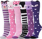 [Color City] Girls Socks Knee High Stockings Cartoon Animal Warm Cotton Socks