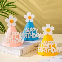 在飛比找ETMall東森購物網優惠-毛氈兒童寶寶周歲甜品派對生日帽