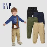 在飛比找momo購物網優惠-【GAP】男幼童裝 Logo鬆緊束口工裝褲-多色可選(836