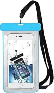 MMOBIEL Waterproof Phone Pouch Compatible with iPhone 16/15/14/13/12, Samsung Galaxy S25/S24/S23/S22/S21/S20 and More-up to 6.7 Inch-Protective Case Dry Bag-Floating Pouch Cell Phone Incl. Strap-Blue