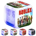 Roblox 7 Color Digital Beside LED Snooze Alarm Clock Time Temperature Date Kids