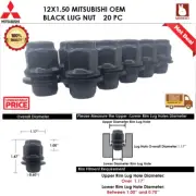 20PC MITSUBISHI 3000GT/DIAMANTE12X1.5 BLACK FLAT MAG LUG NUT FIT STOCK WHEEL (for: Mitsubishi)