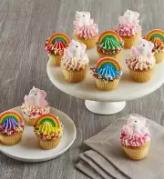 Little Whisk Mini Rainbow & Unicorn Frosted Cupcakes-Gift Party Present Kosher