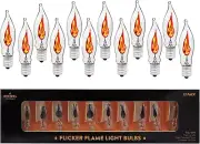 Flicker Flame Shaped Light Bulbs, E12 Bulbs, Dances with a Flickering Orange Gl
