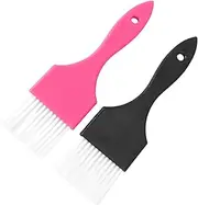 Ipetboom 2pcs Hair Tint Brush Set Salon Dye Applicator Brush Comfortable Handle Hair Dye Combs for Home Barber Shop Stain-free Design Random Style