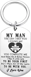 [YALLNASL] Boyfriend Husband Keychain Gift from Girlfriend Wife - to My Man Gifts for Him Anniversary Xmas Gifts for BF Hubby the Day I Met You I Found My Missing Piece keyrings