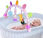 Travel Arch Bassinet Toys for Infant & Toddlers, Baby Stroller Toy & Pram Activity Bar Toy for Indoor and Outdoor(Ocean)