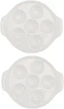 Alipis 2pcs Ceramic Snail Baking Plate Roasting Pan for Snail Dish Baking Supplies