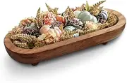 Rustic Handcrafted Wooden Dough Bowl for Decor - Wooden Bowls Decorative, Organic Modern Style, Decor Bowl, Centerpiece Bowl Four Legged Base Artisan Crafted Dough Bowl for Stylish Home Kitchen Decor