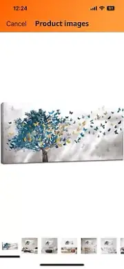 Tree Of Life Wall Art Tree Butterfly Pictures Wall Decor 8”x16”