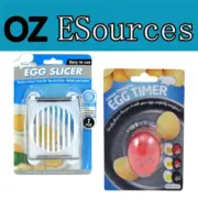 Kitchen Helper Set Stainless Steel Boiled Egg Slicer & Colour Changing Egg Timer