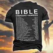 Men's Graphic Faith T shirt Tee Top Short Sleeve T shirt 3D Print Crew Neck Shirt Daily Designer Retro Vintage Sports Outdoor Holiday Going out Black White Nav