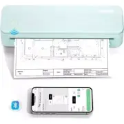 NIB Portable Wireless Travel, Thermal Inkless Printer 8.5" X 11" (Green) 300dpi