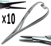 10 Pcs Dental Orthodontics Needle Holder Mathieus Hole Tip 5.5" Forceps