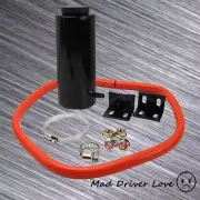 UNIVERSAL BLACK ALUMINUM RADIATOR OVERFLOW RESERVOIR COOLANT TANK FOR MITSUBISHI