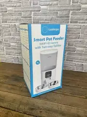 Lusimpo White Silver Automatic Dual Pet Feeder With 1080P HD Camera For 2 Dogs