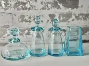 Aqua Blue Glass Decanters & Stoppers