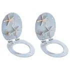 NNEVL WC Toilet Seats 2 pcs with Soft Close Lids MDF Starfish Design