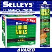20 x Selleys Liquid Nails Original Construction Adhesive Glue Multipurpose 320g