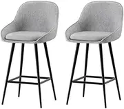 [Artiss] 2X Bar Stools Upholstered Stool Counter Seat Kitchen Dining Chairs