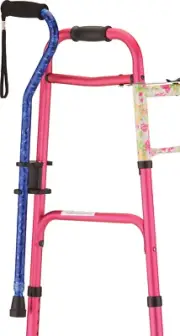 Cane Holder for Rollator and Folding Walker, Walking Cane Attachment for Walker,