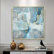 Abstract marbled blue modern style Canvas Prints