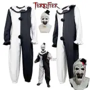Hongze Art The Clown Cosplay Movie Terrifier 2 Art The Clown Cosplay Costume Jumpsuit Mask Halloween Costumes Mask For Men Women mask2 S