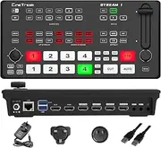 Stream-1 HDMI Professional Multi Camera Video Switcher Mixer with PTZ Cam Control,REC, NDI Updatable and Landscape & Portrait Livestreaming