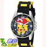 [7美國直購] POKEMON QUARTZ SILVER TONE METAL AND RUBBER WATCH, COLOR:BLACK (MODEL: POK9010)