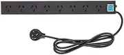 HPM 10A Surge 8 Outlet Powerboard, Black