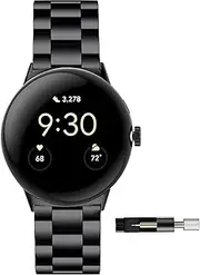 [NINKI] Stainless Steel Slim Band Compatible for Google Pixel Watch 3 41mm Band/Pixel Watch 2 Women Men,No Gap Metal Loop Replacement Wristband Bracelet Thin Bands for Pixel Watch 3 Band Strap Silver