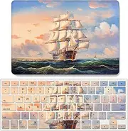 IVY Hard Shell Case with Keyboard Cover Case for MacBook Air M1 / Air 13 Retina Newest Release (2018-2022, Models: A2337 / A2179 / A1932) Oil Painting Case - C