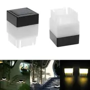 2pcs Garden Lamp Square LED Solar Light Waterproof Fence Post Pool Outdoor Road