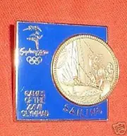 GILT 2000 OLYMPIC SPORTS BADGE - SAILING