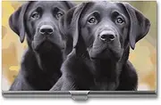 LKHDS Slim Aluminum Alloy Business Card Holder Labrador Retriever Dog Pocket Business Card Case Portable Business Card Wallet Business Card Holders Handheld Card Box for Women Men, style, One size