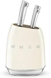 Smeg Cream Stainless Steel Knife Block Set