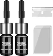 Windshield Crack Repair Kit, Windshield Repair Kit for Chips and Cracks, Glass Repair with 2 Bottles of Resin