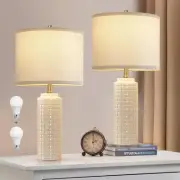 Luvkczc 24.8" Modern Ceramic Bedside Energy Efficient Lamp, Off-White,24.8
