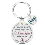 Best Dad Keychain - Birthday Gifts from Daughter Son, I Love You Dad Present