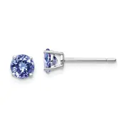 14k White Gold Tanzanite Post Earrings
