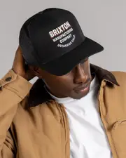 [Brixton] Brixton Men's Redoubt C Mp Trucker Cap in Black One Size Black