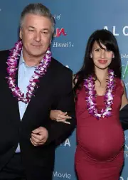 Alec Baldwin Hilaria Baldwin at the New York screening of Aloha at - Old Photo 2