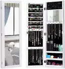 Jewelry Armoire Cabinet Wall Door Mounted with Full Length Mirror, Jewelry Organ