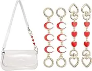 uxcell Bag Extender Chain, 4 Pcs Purse Strap Extenders Heart Moon Shape Chain Purse Making Supplies for Replacement Handbag Shoulder Bag Wallet Decoration, Red